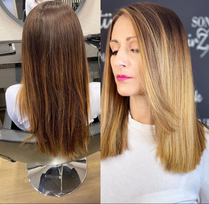 Vorher und nachher: Balayage